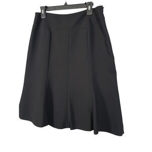 Jones Wear Essentials Black A Line Midi Skirt Women Size 10 Pleated Career Offic